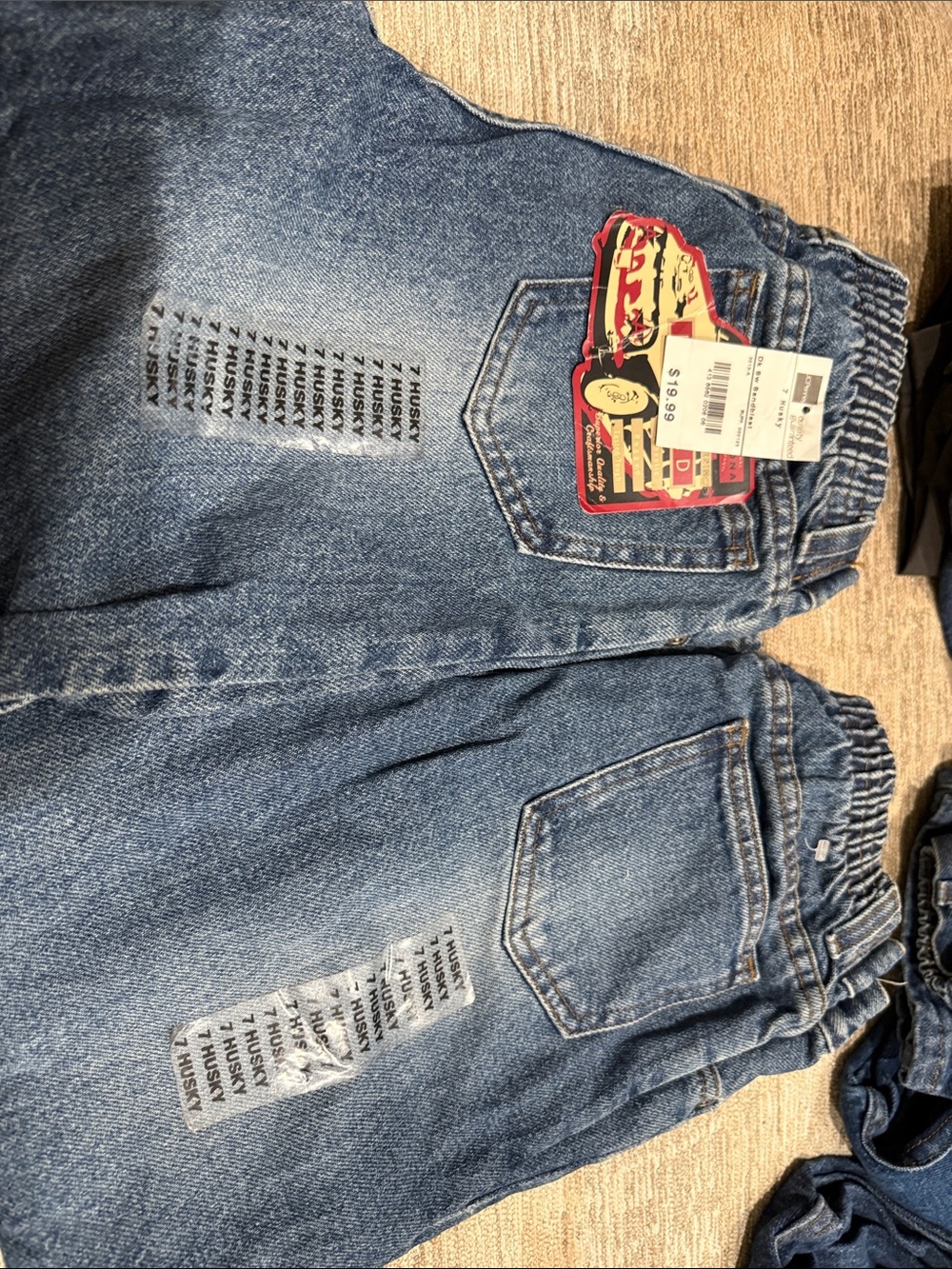 Cherokee Relaxed Fit Elastic-Waist Blue Jeans